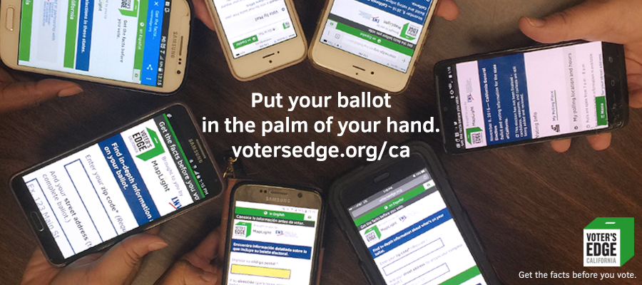 Phones using Voter's Edge California online voter guide voter guide, unbiased, CAElections, League of Women Voters, ballot measures, california elections, voting, propositions, voter's edge, unbiased