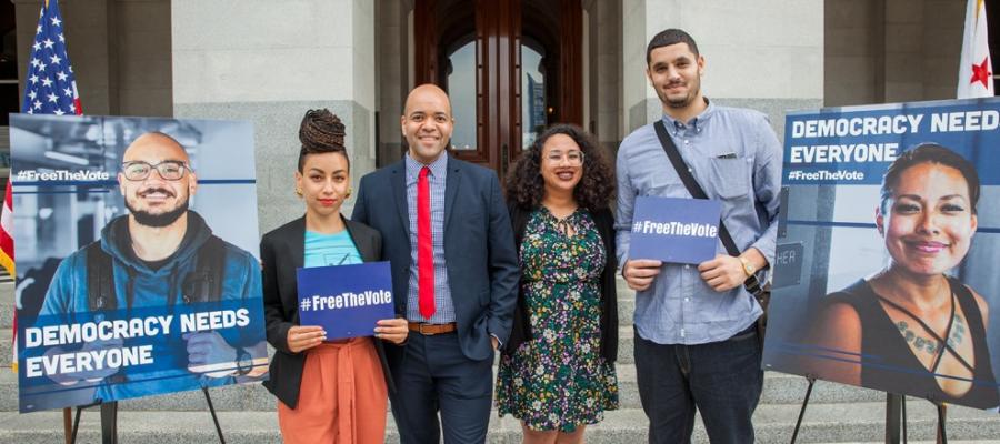 Free the vote movement press conference to restore voting rights Free the vote movement to restore voting rights