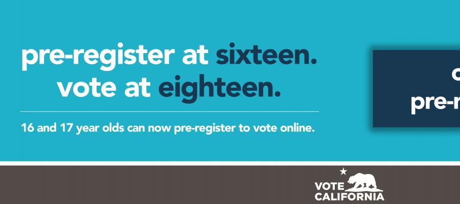 pre-registration image pre-registration image for young voters, elections, california, vote